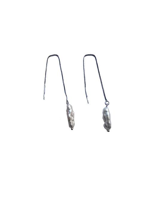 Semifine  - Baroque Tube Pearl Threader Earrings | cukimber designs