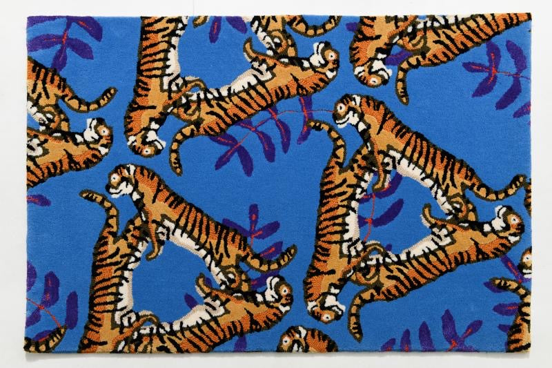 Roaring Tiger Carpet - Deep Sky Blue
