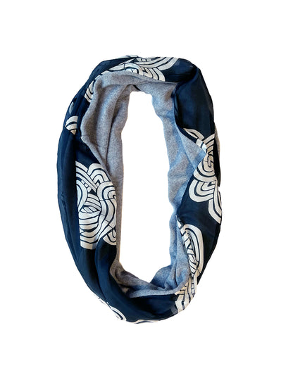 Heather Gray Knots Infinity Cashmere Silk Chiffon Scarf | cukimber designs