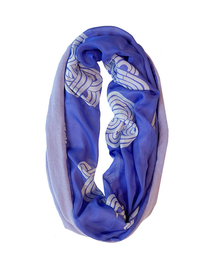 Purple Knots Infinity Cashmere Silk Chiffon Scarf | cukimber designs