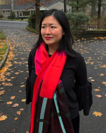 Less is a Bore Red Cashmere Scarf | cukimber designs