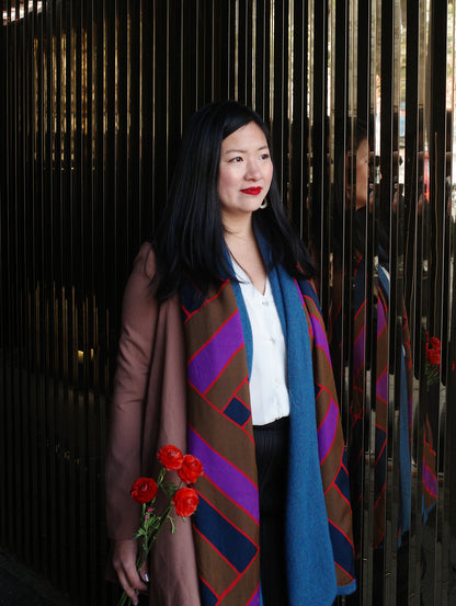 Dark Green / Basket Weave Cashmere Silk Chiffon Scarf  | cukimber designs