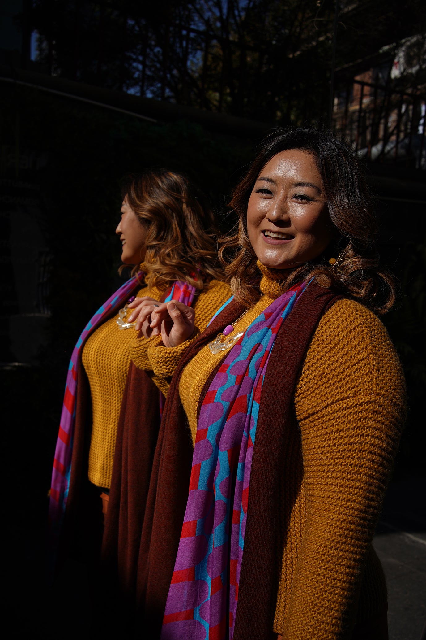 Dark Brown / Jellybean Cashmere Silk Chiffon Scarf  | cukimber designs