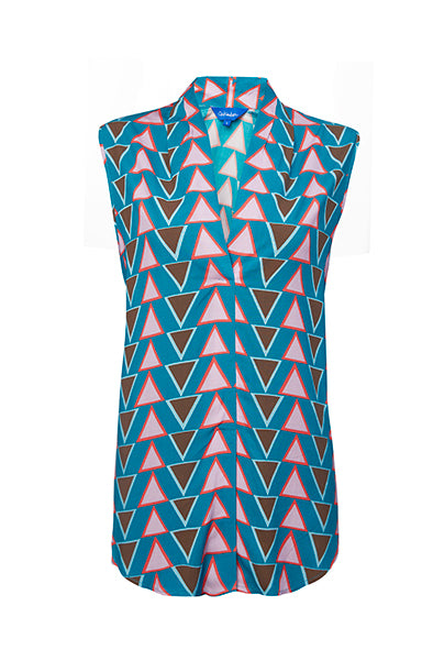 Stacked Triangles Sleeveless Blouse