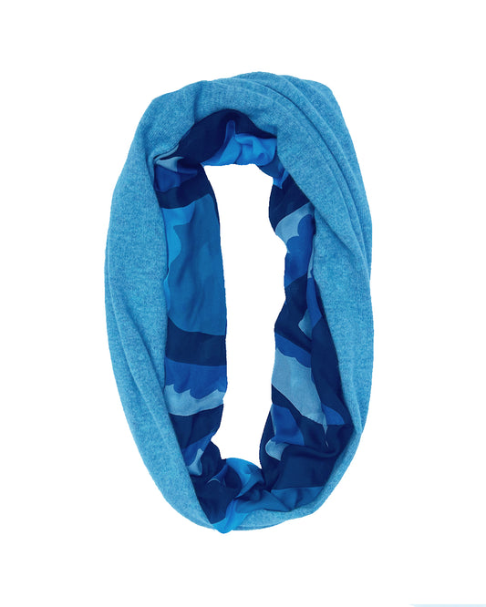 Blue Waves Infinity Cashmere Silk Chiffon Scarf | cukimber designs