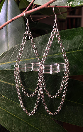Clear Quartz Chain Earrings | cukimber designs