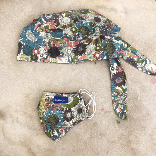 Flower Power Surgical Hat & Mask Set