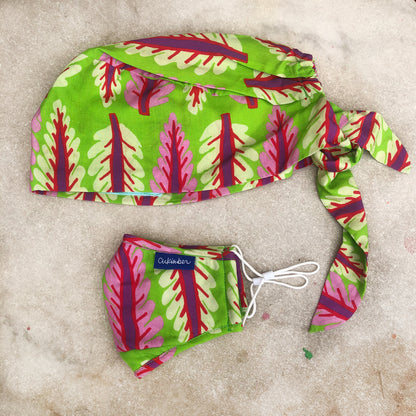 Green Chard Surgical Hat & Mask Set