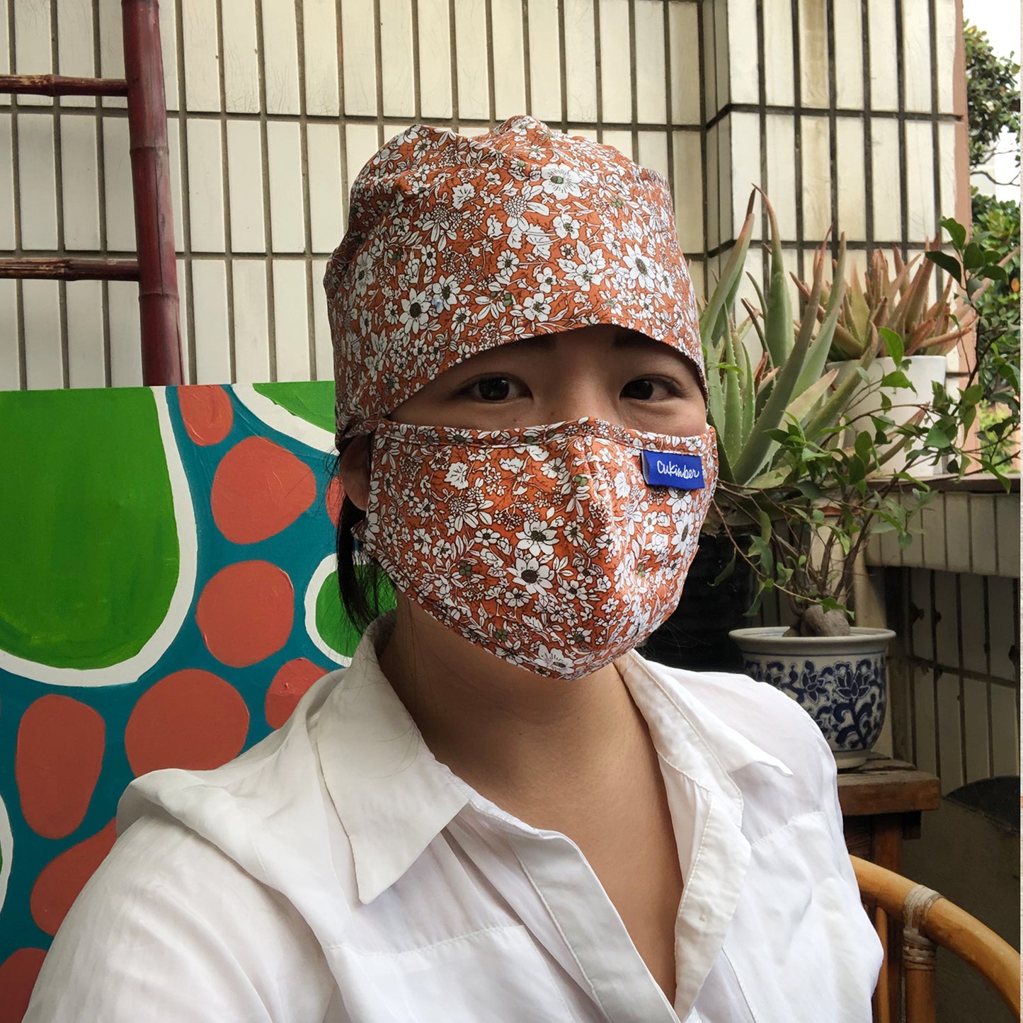 Orange Blossom Surgical Hat & Mask Set