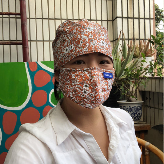 Orange Blossom Surgical Hat & Mask Set