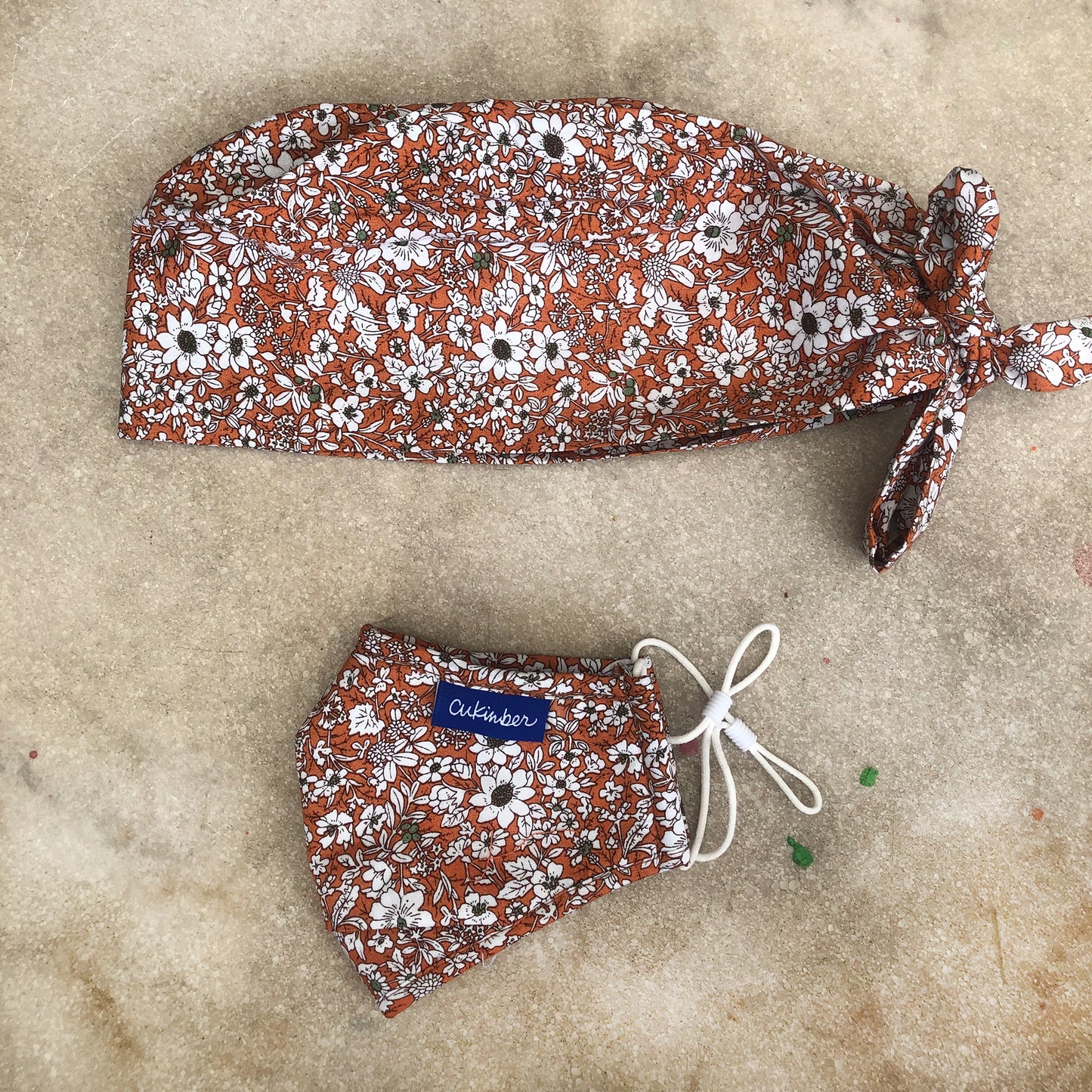 Orange Blossom Surgical Hat & Mask Set